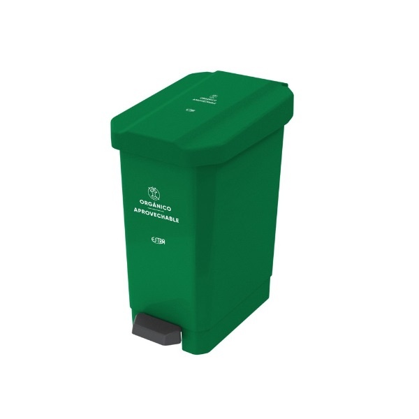 Papelera verde de pedal para residuos Orgánicos 22 litros