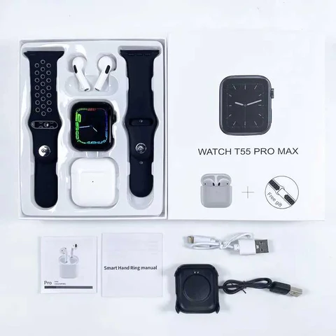Combo Reloj Smartwatch T55 Promax Audifonos In-ear Pulso