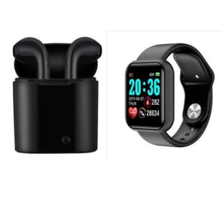 Combo smartwatch Y68 + Audífonos I12 - Edición Limitada Oferta