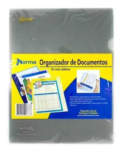 Organizador de documentos paq * 6 norma