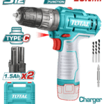 TALADRO INALAMBRICO 3/8 12V INCLUYE 2 BATERIAS 1.5 AH SUPER TOTAL  (TIDLI12202)