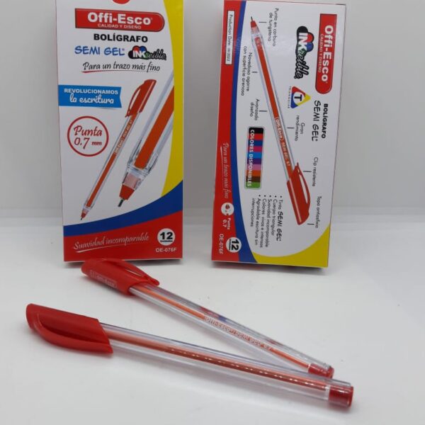BOLIGRAFO ROJO SEMIGEL OFFI-ESCO REF: OE-076F