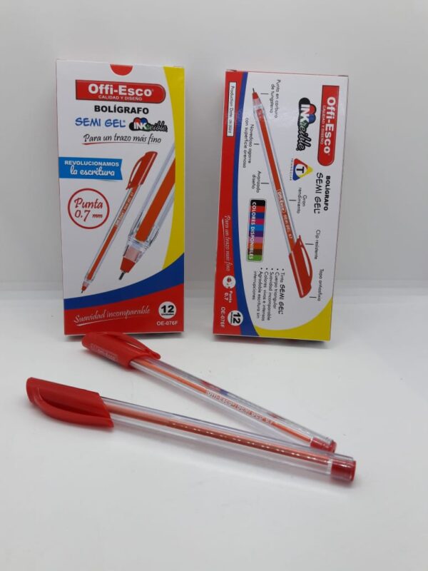 BOLIGRAFO ROJO SEMIGEL OFFI-ESCO REF: OE-076F
