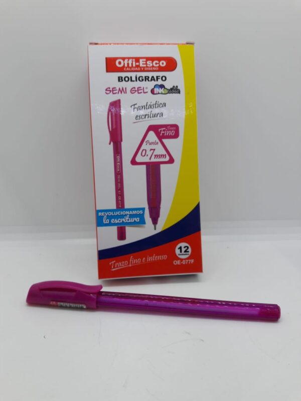 BOLIGRAFO FUCSIA SEMIGEL OFFI-ESCO REF: 0,7 REF: OE-077F