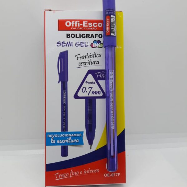 BOLIGRAFO MORADO SEMIGEL OFFI-ESCO REF: OE-077F