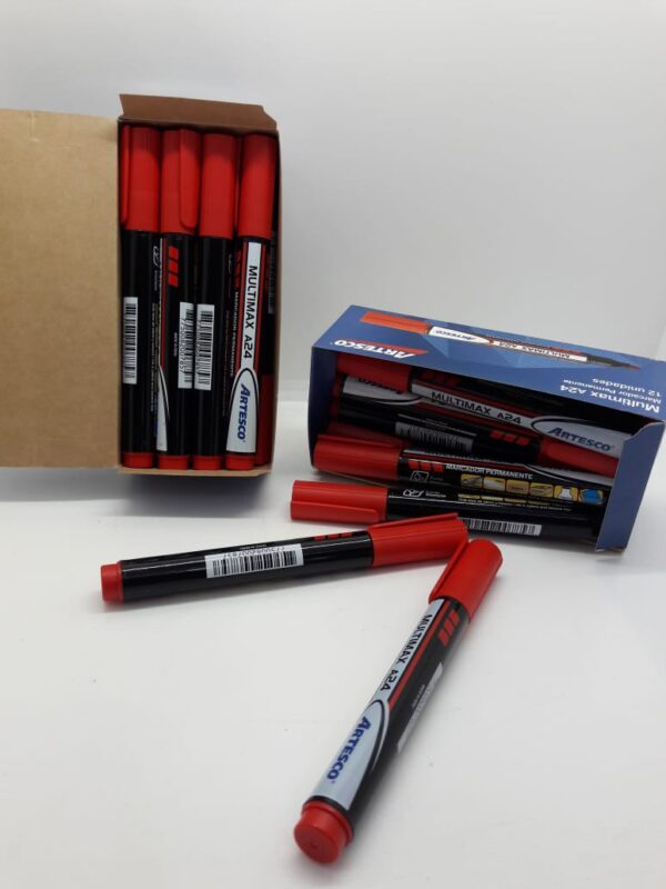 MARCADOR ROJO PERMANENET MULTIMAX A24 ARTESCO