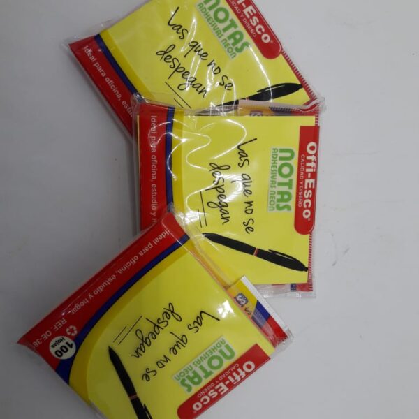 NOTAS ADHESIVAS AMARILLA 76X76MM OFFI-ESCO REF: OE-362