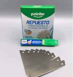 REPUESTOS PARA CUCHILLAS 18MM POINTER PAQ *10 UND
