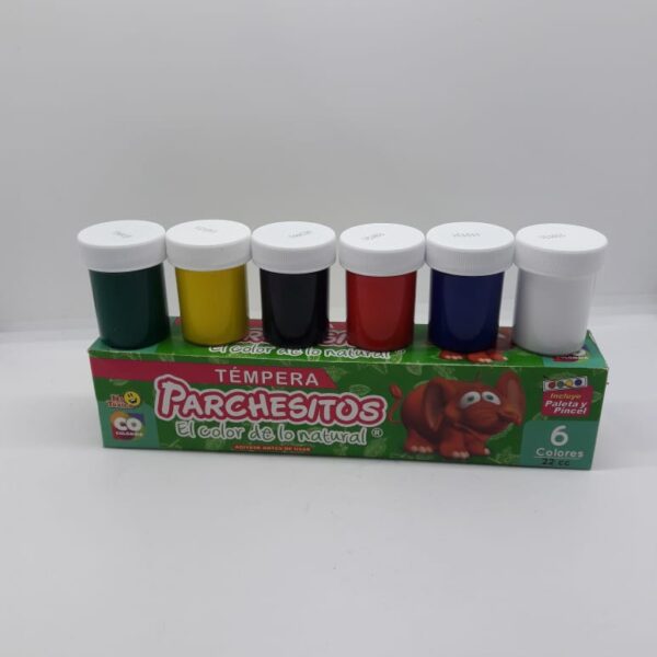 TEMPERA PARCHESITOS 22CC X 6 COLORES