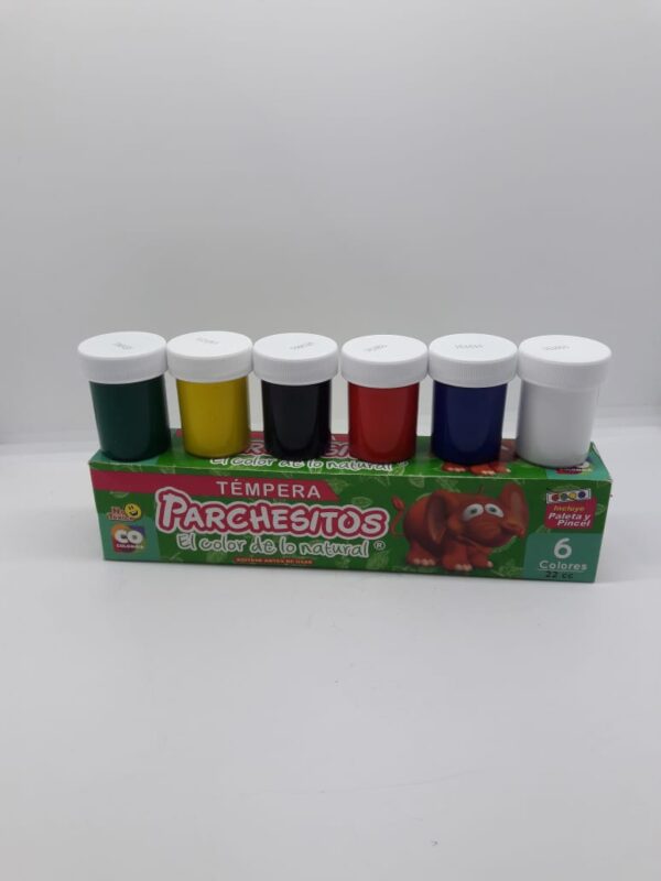 TEMPERA PARCHESITOS 22CC X 6 COLORES