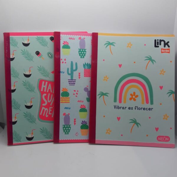 CUADERNO DE 100 HOJAS DOBLE LINEA C/ STICKER