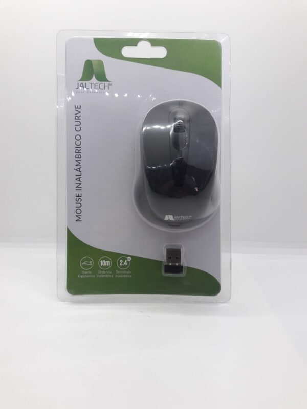MOUSE USB INALAMBRICO CURVE-WX03B NEGRO JALTECH