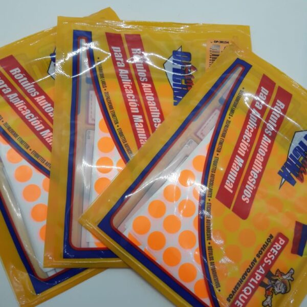 ROTULOS ADHESIVOS NARANJA REF: 1189