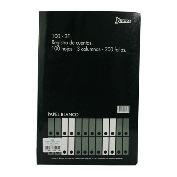 LIBRO DE CONTABILIDAD 200 FOLIOS NORMA