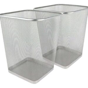 PAPELERA GRIS DE MALLA CUADRADA