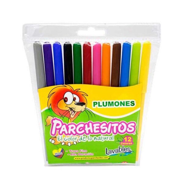 PLUMONES LAVABLES PARCHESITO X12