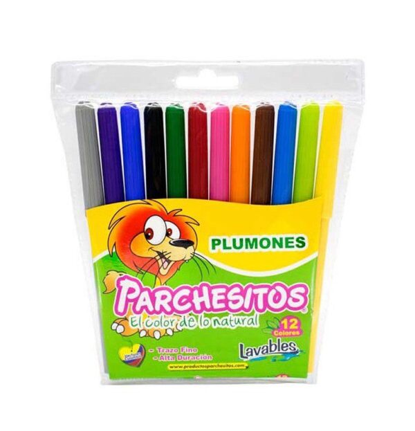 PLUMONES LAVABLES PARCHESITO X12