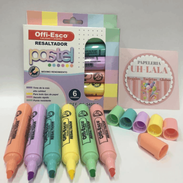 RESALTADOR PASTEL ESTUCHE*6 OFFI ESCO REF: OE-540P-6