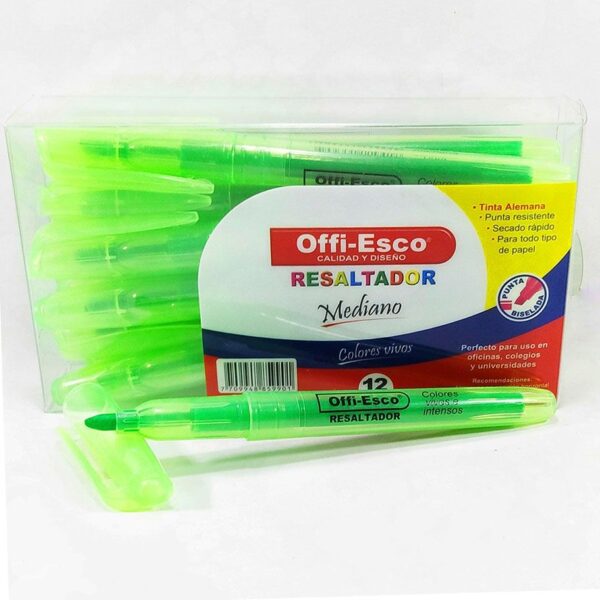 RESALTADOR VERDE MEDIANO OFFI ESCO REF: OE-532