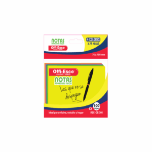 NOTAS ADHESIVAS NEON 76*100 NEON OFFI ESCO REF: OE-366