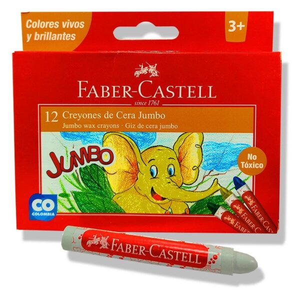 CRAYONES JUMBO GRIP BORRABLES * 12 FABER CASTELL