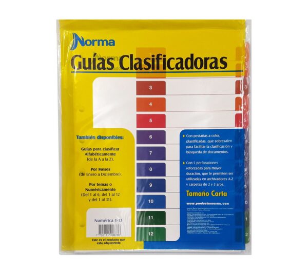 GUIAS CLASIFICADORAS NUMERICA NORMA