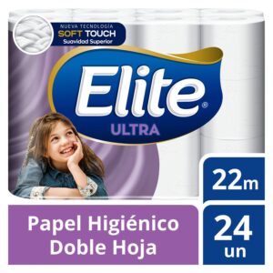 PAPEL HIGIENICO ELITE DOBLE HOJA 30 MTRS X24UND