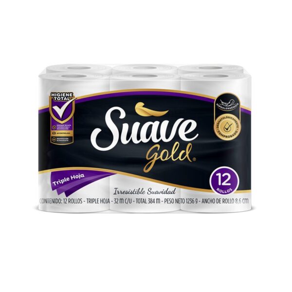 PAPEL HIGIENICO TRIPLE HOJA SUAVE GOLD *12