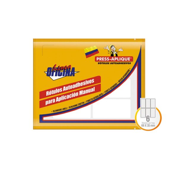 ROTULOS ADHESIVOS BLANCO 69*35MM 90 UND REF: 1034