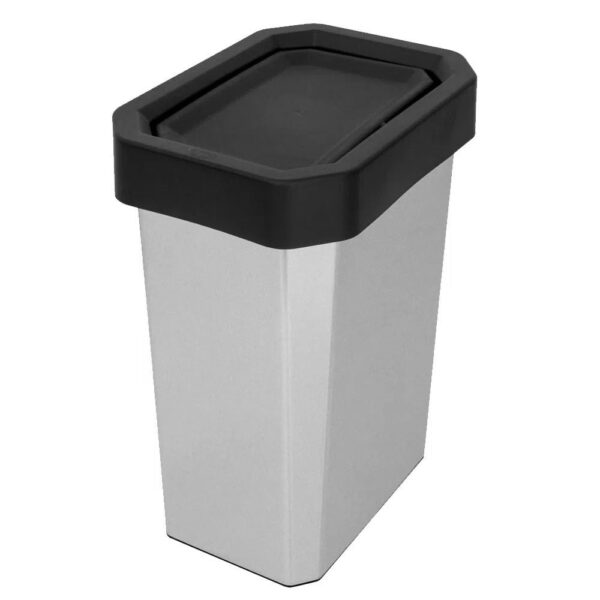 CANECA-PAPELERA ESTRABINS VAIVEN 10L NEGRO-IML METALIZADO