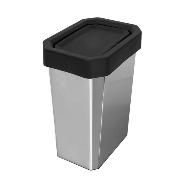 CANECA-PAPELERA ESTRABINS VAIVEN 53L NEGRO-IML METALIZADO