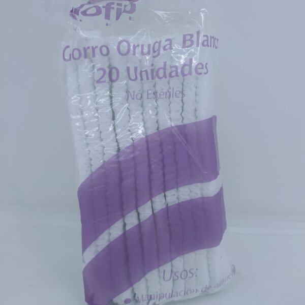 GORRO TIPO ORUGA BLANCO BIOFIT X 20 UNDS