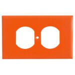 TAPA PLASTICA TOMA DOBLE NARANJA T/L R/G (CUADRADA) RETIE Item: 4843