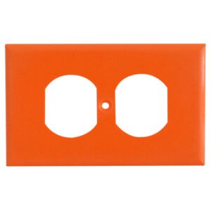 TAPA PLASTICA TOMA DOBLE NARANJA T/L R/G (CUADRADA) RETIE Item: 4843
