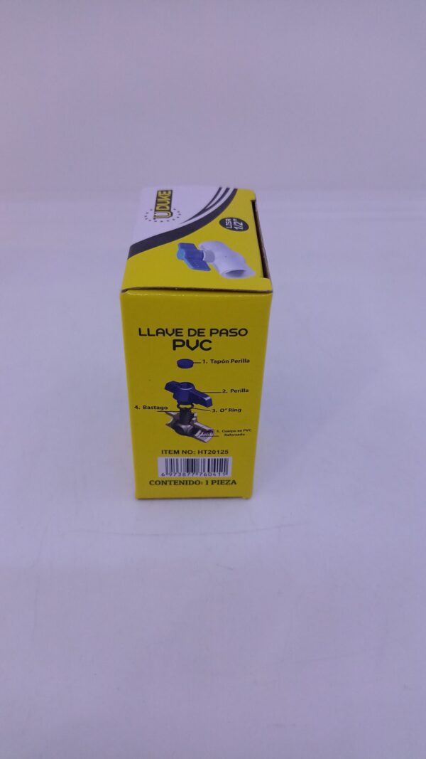 LLAVE BOLA PVC LISA 1/2" 1068