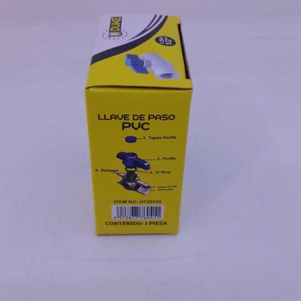 LLAVE BOLA PVC LISA 1/2" 1068