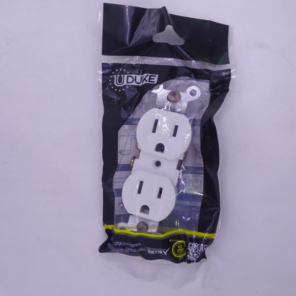 TOMA DOBLE T/L INCRUSTAR BLANCO UDUKE (U03) (HT20376) 6046