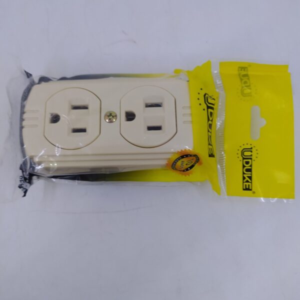 TOMA DOBLE T/L SOBREPONER CON P-TIERRA BEIGE UDUKE 1752