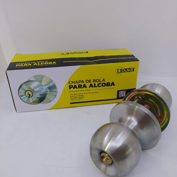 CERRADURA BOLA ALCOBA POMO METALICO UDUKE 10113