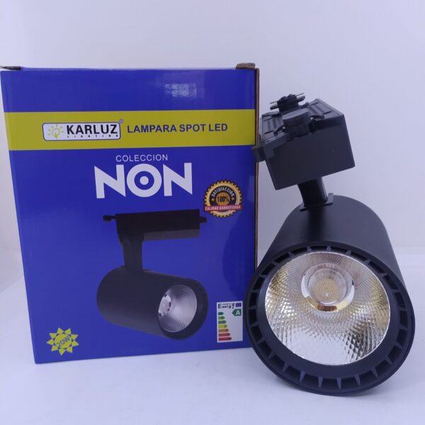 SPOT RL LAMPARA LED 20W DE RIEL NEGRO 6500K HL 502 UE:40 KL-2744