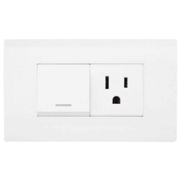 LINEA BK PLUS BLANCA INCRUSTAR TOMA SWICHE 110-220 (118K-07-3W) (HT20682) Item: 1774B
