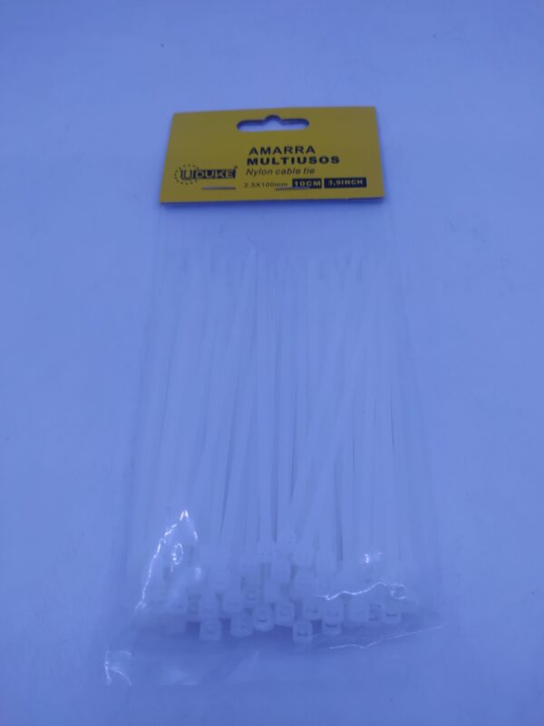 AMARRA PLASTICA UDUKE BLANCA 2.5X100MM (10 CM) (100 UNDS) 10082