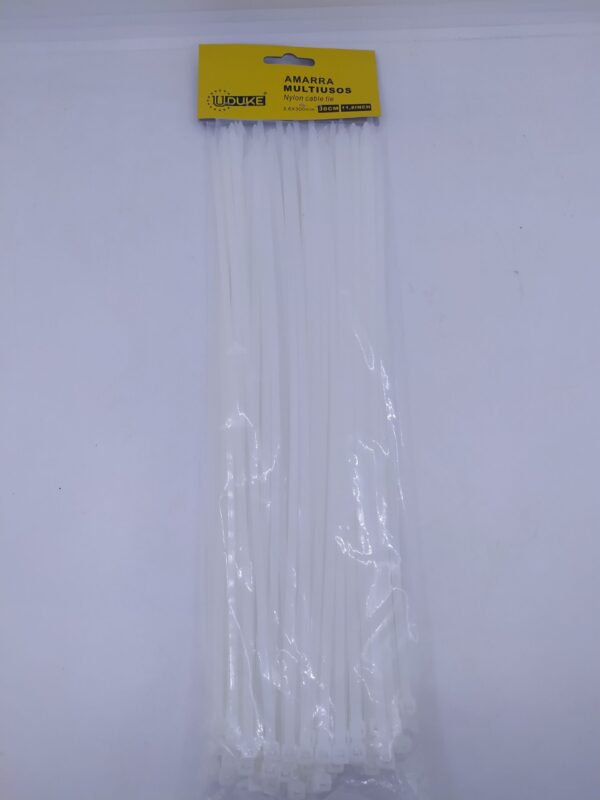 AMARRA PLASTICA UDUKE BLANCA 3.6X300MM (30 CM) (100 UNDS) 10087