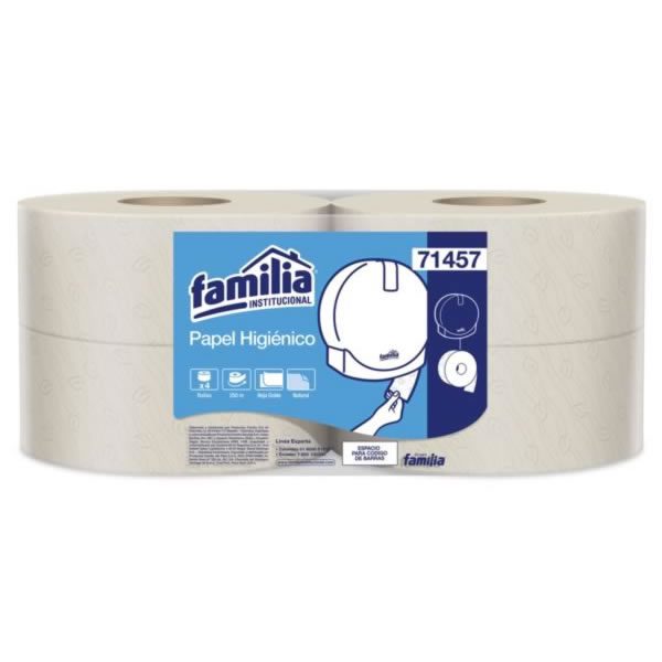 PAPEL HIGIENICO JUMBO NATURAL FSC DOBLE HOJA 250MTRS X4 ROLLOS COD 54020