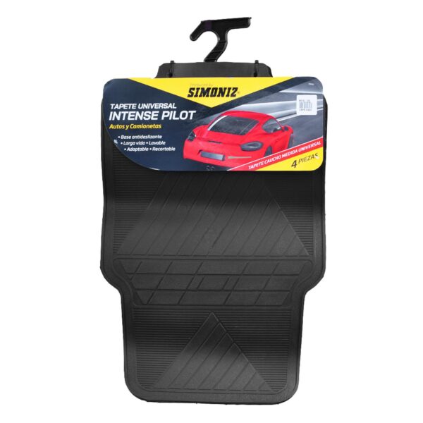 TAPETE AUTO 4 PIEZAZ UNIVERSAL CAUCHO NEGRO SIMONIZ (104135) Item: 18656
