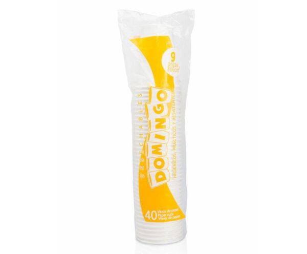 VASO CARTON 9ONZ BLANCO PQT*40
