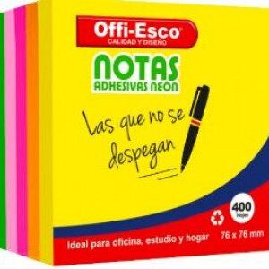 NOTAS ADHESIVAS 76*76 *400 OFFI ESCO REF: OE-376