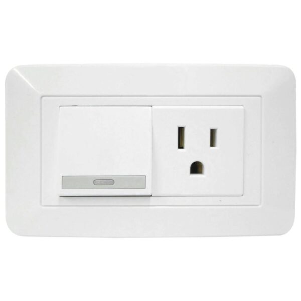 TOMA + SUICHE LINEA BK BLANCA INCRUSTAR 110-220V UDUKE 1774