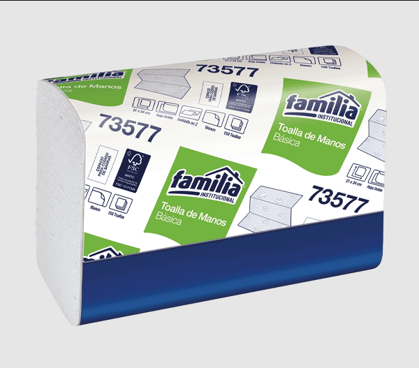TOALLA DE MANOS BASICA EN Z FSC BLANCA HOJA DOBLE COD 24042