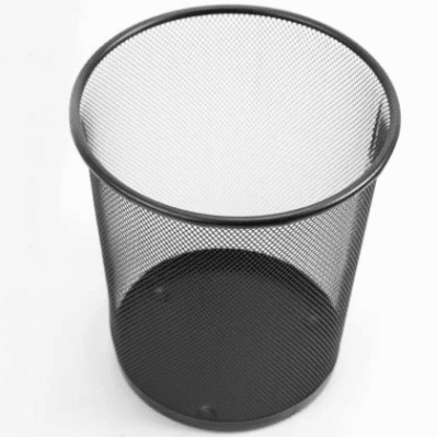 PAPELERA METALICA PEQUEÑA NEGRA REDONDA